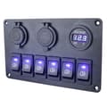 Pikkukuva 2 / 4: INF Auton LED-valojen kytkinpaneeli kahdella USB-portilla ja jännitemittarilla