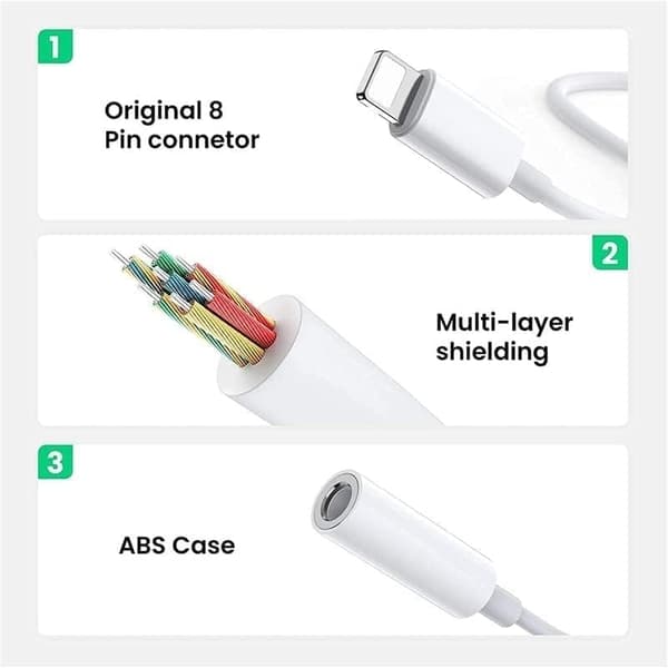 2x Lyn til 3,5 mm adapter til hovedtelefoner