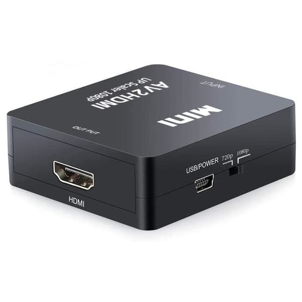 RCA till HDMI Adapter, Zamus Mini AV RCA CVBS till HDMI Converter S Video Adapter 1080P för PS2 Wii Console