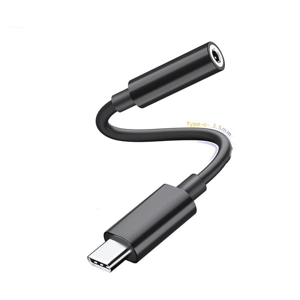 INF Adapterkabel för 2-pack Typ-C till 3,5 mm hörlursuttag Svart