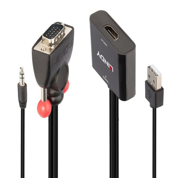 VGA till HDMI med Audio Adapter LINDY 38284 Svart