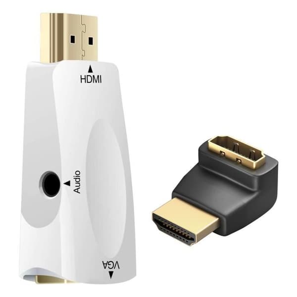 HDMI hane till VGA hona Full HD video- och ljudadapter Vit