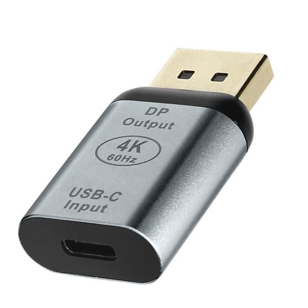 USB-C hona till DisplayPort hane videoadapter Kompakt design grå