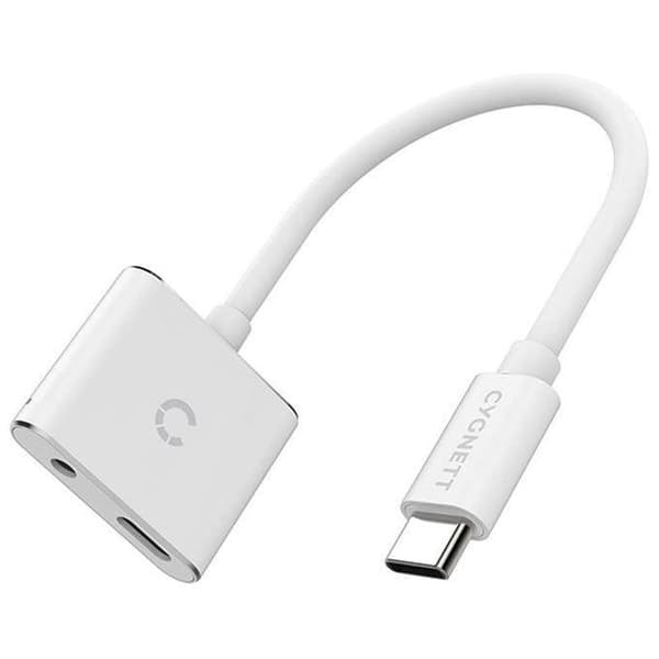 Cygnett USB-C till minijack 3,5 mm i USB-C Essential ljudadapter (vit)