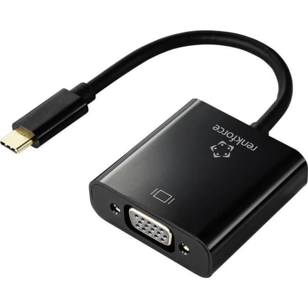 Renkforce RF-4679564 USB-C® - VGA-adapter [1x USB-C® hane - 1x VGA hona] svart 10,00 cm