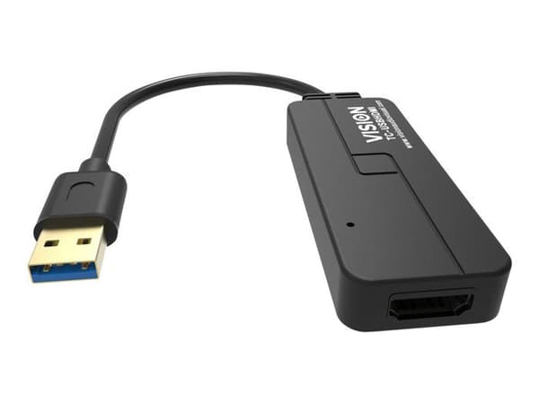 Vision USB 3.0 HDMI extern videoadapter Svart för detaljhandeln