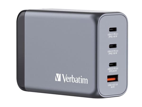 Strömadapter - Verbatim - Verbatim - Strömadapter - GaN - 240 Watt - 5 A - PD 3.0, QC 3.0, Power Delivery 3.1, PD/PPS -