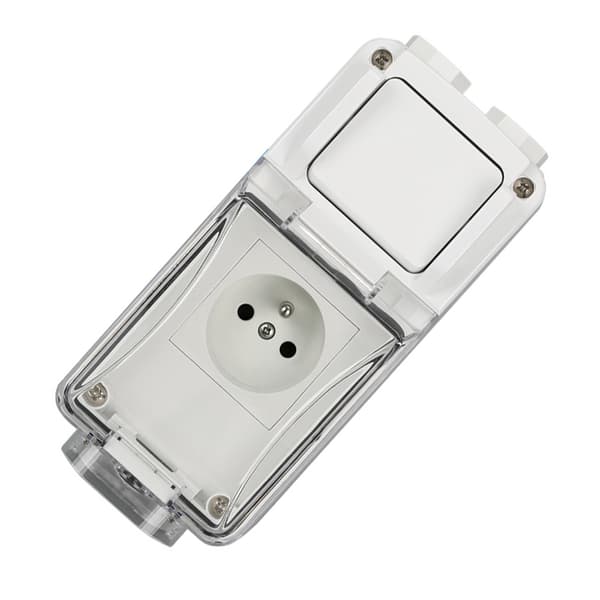 INF Mate French Standard 16A udendørs switch kombination vandtæt stikkontakt