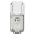 Miniatyrbillede 1 af 4: INF Mate French Standard 16A udendørs switch kombination vandtæt stikkontakt