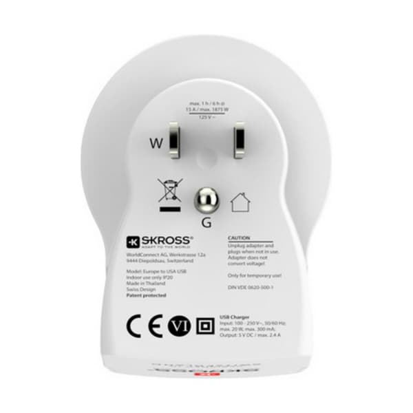 Adapter Skross 1500281 USB x 2 Europæisk USA