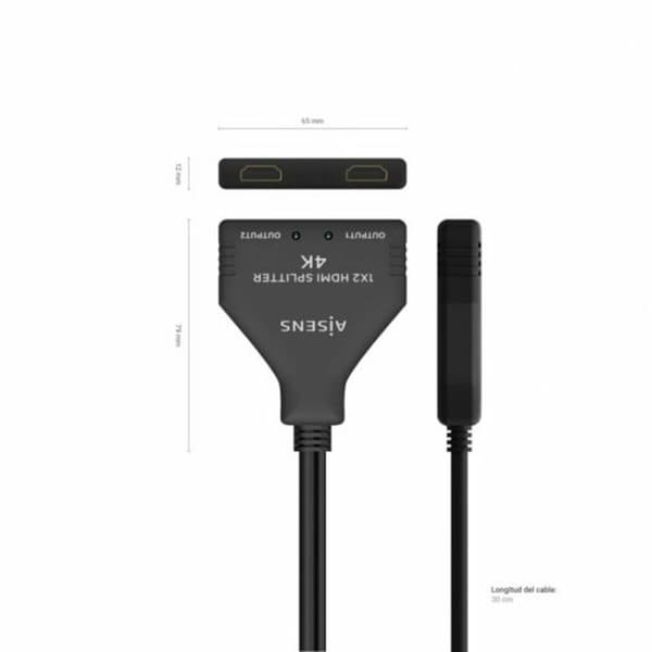 Virta-adapteri Aisens A123-0654 HDMI HDCP HDMI x 2