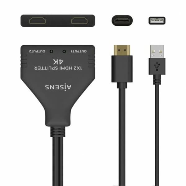 Virta-adapteri Aisens A123-0654 HDMI HDCP HDMI x 2