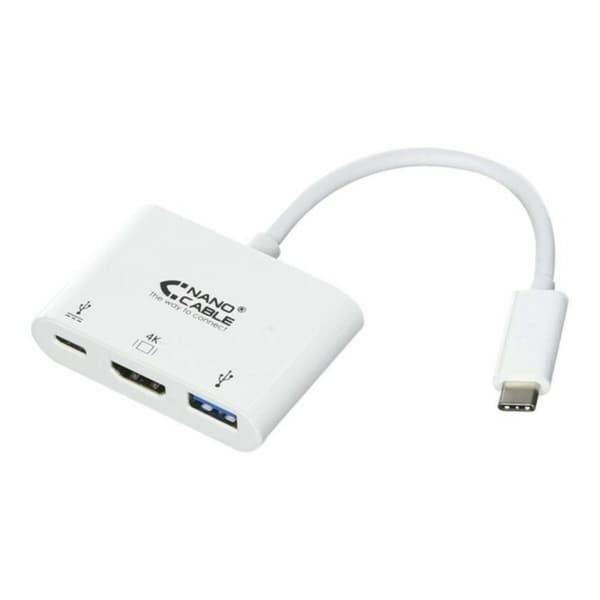 USB-C till HDMI Adapter NANOCABLE 10.16.4302 Full HD (15 cm) Vit (1 antal)