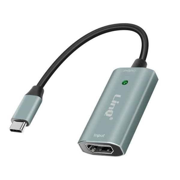 USB C till HDMI Video- och ljudadapter Full HD 4K 30Hz LinQ Grå