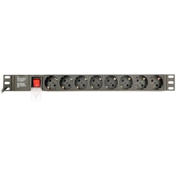 8-sockel grenuttag med strömbrytare GEMBIRD EG-PDU-014-C14 (3 m) Svart