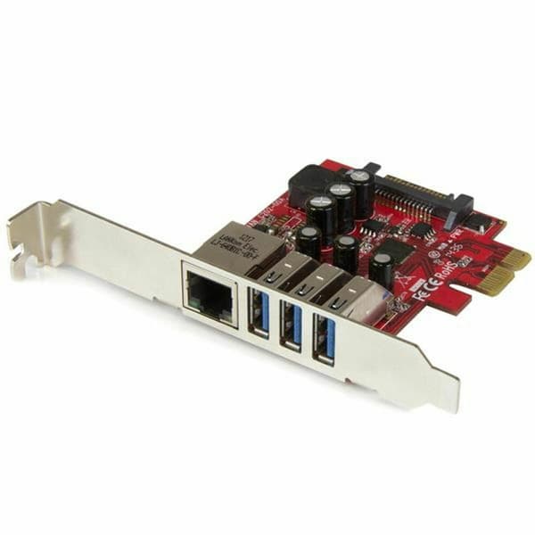 PCI-kort Startech PEXUSB3S3GE Metallic, Rød