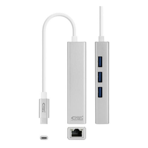 USB 3.0 Gigabit Ethernet adapter NANOCABLE 10.03.0404 Sølv