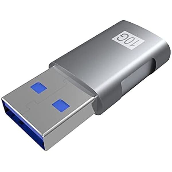 AISENS - A108-0655 - Mini USB 3.2 Gen2 10G 3A adapter, typ USB-C/H-A/M, grå