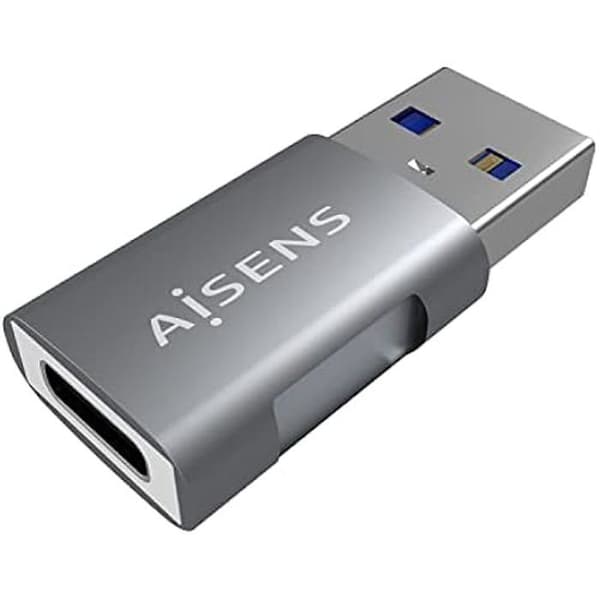 AISENS - A108-0655 - Mini USB 3.2 Gen2 10G 3A adapter, typ USB-C/H-A/M, grå