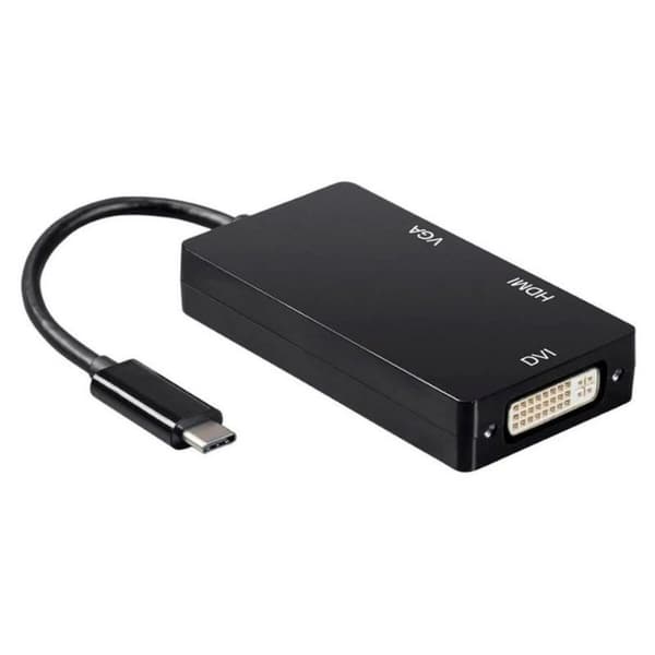 USB-C til VGA/HDMI/DVI-Adapter Aisens A109-0343 Svart 15 cm