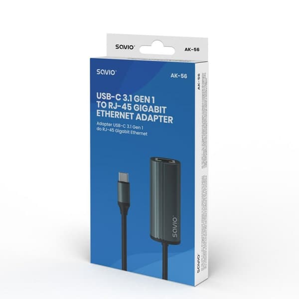 USB-C - Ethernet-adapteri Savio AK-56