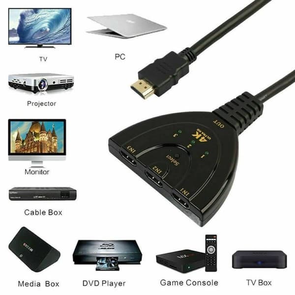 Detaljer om 3 Ports HDMI Splitter Cable 1080P Multi Switch Switcher HUB Box för PS3 XBOX DVD