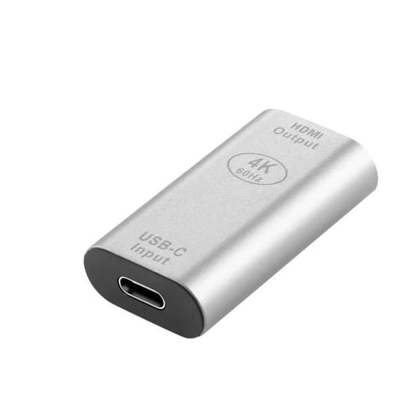 USB-C hona till HDMI hona videoadapter 4K kompakt silver