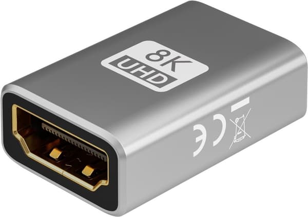 HDMI™-adapter, kontakt, gullbelagt, 8K ved 60 Hz