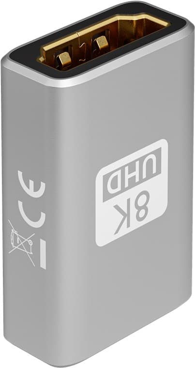 HDMI™-adapter, kontakt, gullbelagt, 8K ved 60 Hz
