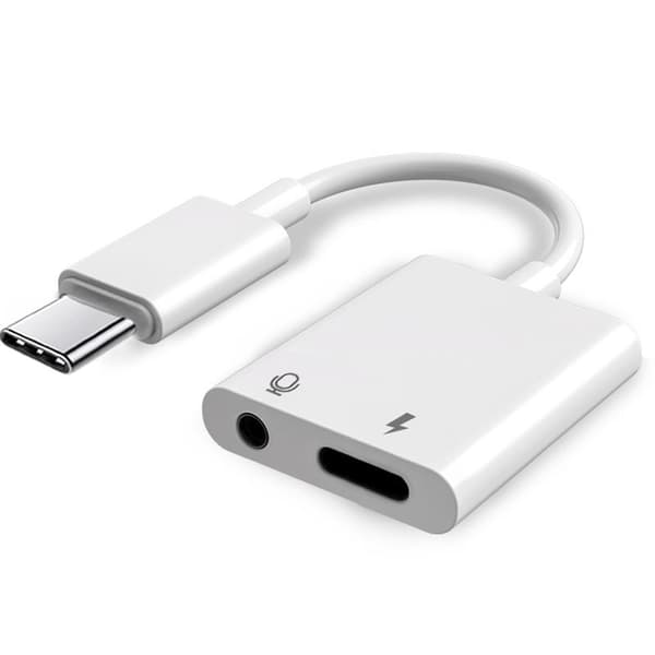 INF TYPE-C til 3,5 mm lydadapter med ladeport 0