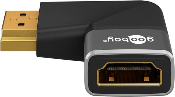 HDMI™ vinkeladapter 270° horisontal, 8K @ 60 Hz, gullbelagt