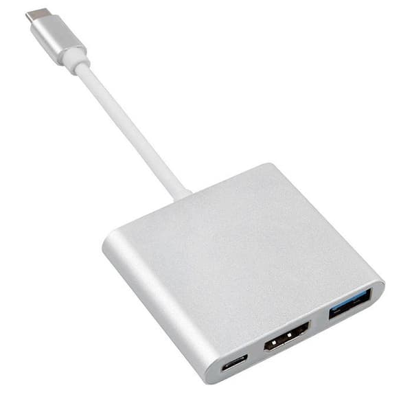 USB-C - HDMI / USB 3.0 / Maclean MCTV-8-adapter Silver