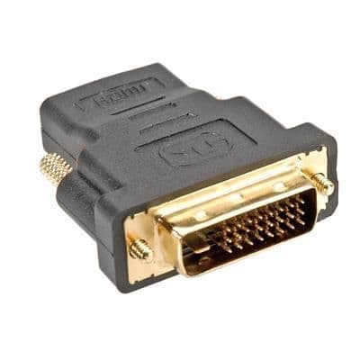 Videoadapter - DVI HDMI - HDMI hon - DVI han - svart - 50x40x15 mm