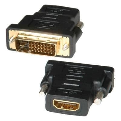 Videoadapter - DVI HDMI - HDMI hon - DVI han - svart - 50x40x15 mm