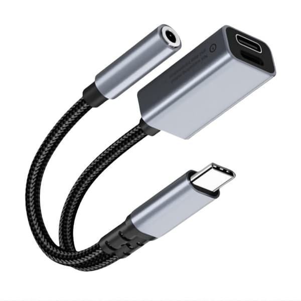 INF 2-i-1 USB-C til 3,5 mm hodetelefonkontaktadapter med lading 0