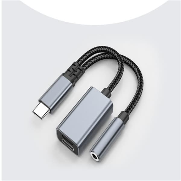 INF 2-i-1 USB-C til 3,5 mm hodetelefonkontaktadapter med lading 0