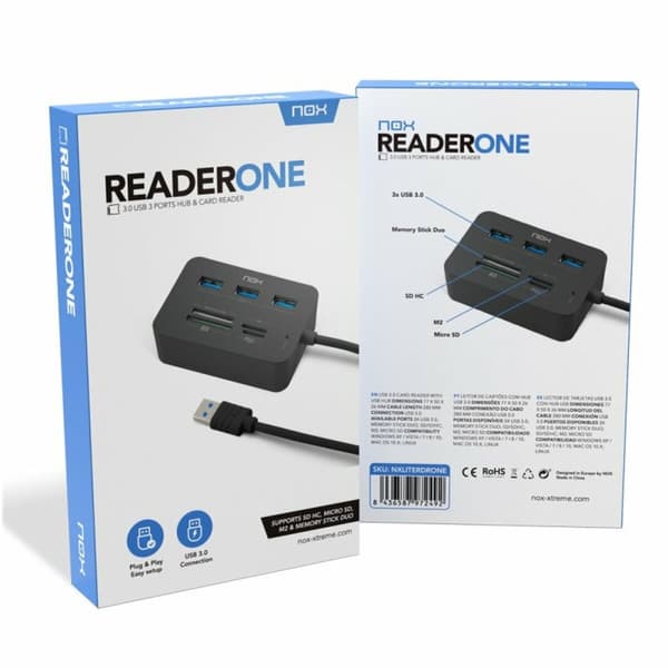 Extern Kortläsare Nox-Xtreme NXLITERDRONE USB x 3