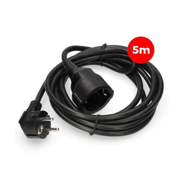 Forlængerledning EDM 23214 Sort 5 m