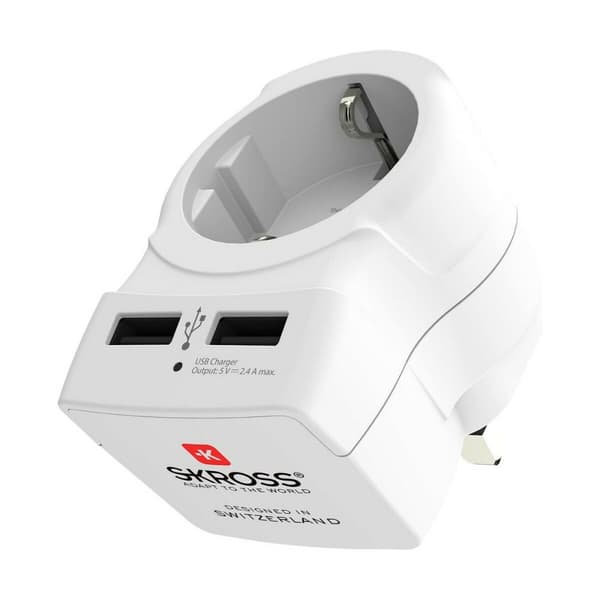Adapter Skross 1500280 USB x 2 Europæisk Storbritannien