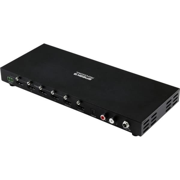 SpeaKa Professional 4x2 Port HDMI Matrix Switch med ljudportar 3840 x 2160 Mill. svart pixel
