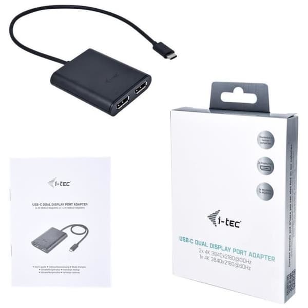 Extern videoadapter - I-TEC - USB-C 3.1 - 2 x DisplayPort (C31DUAL4KDP)