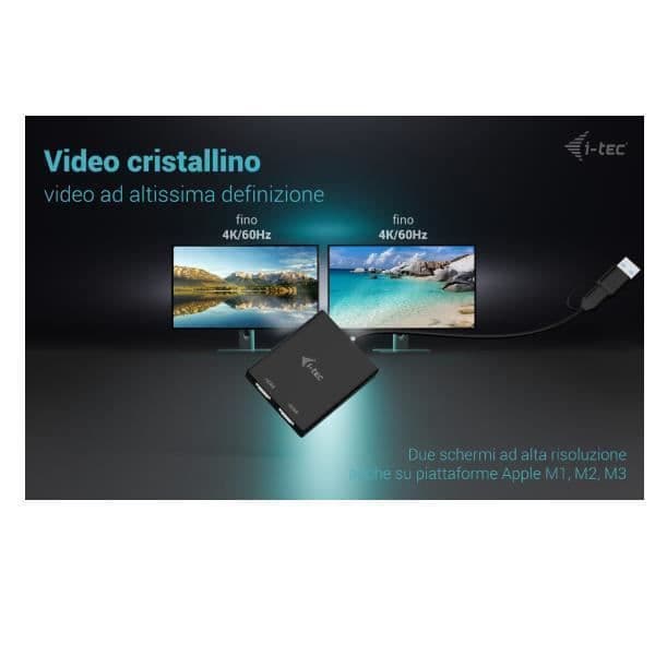 HDMI-adapter - I-Tec - 4K - USB Type-A - USB Type-C - 2 bildskärmar