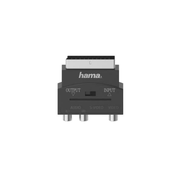 Videoadapter, f. kvinna SVHS/3f. RCA fem. - f. scart, 4-stift
