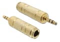 Miniatyrbillede 1 af 2: Adapter Stereo plug 3.5mm 3pin-Stereo jack 6.35mm 3pin metal