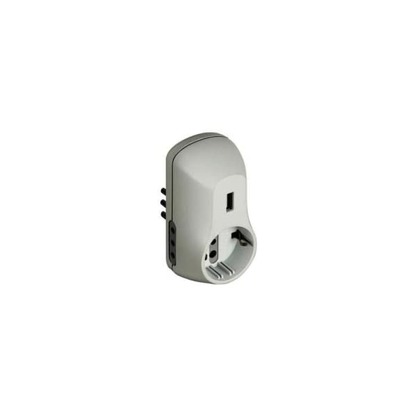 Bticino B3 Socket Adapter med USB, 1,5 A, Vit - S3613DU