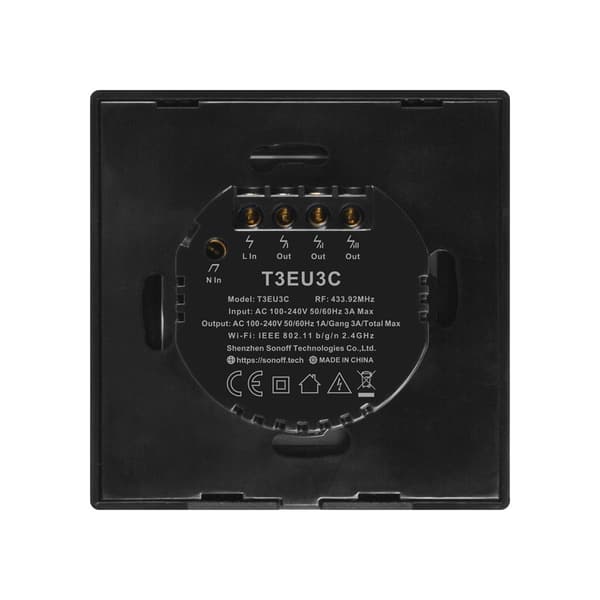 Smart Switch WiFi + RF 433 Sonoff T3 EU TX (3-kanaler)