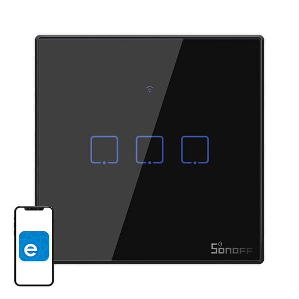 Smart Switch WiFi + RF 433 Sonoff T3 EU TX (3-kanaler)