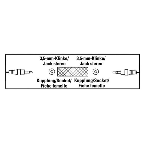 Ljudadapter - Hama - 00205193 - Koppla ihop två 3,5 mm honkablar - Svart