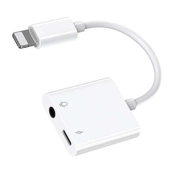 Audiosovitin Lightning / 3,5 mm Joyroom S - Y105 (valkoinen)