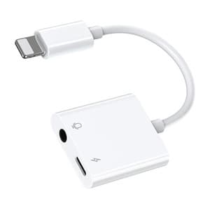 Audiosovitin Lightning / 3,5 mm Joyroom S - Y105 (valkoinen)